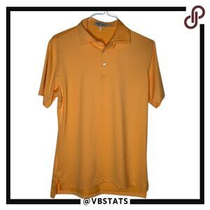 Peter Millar Summer Comfort Pumpkin Short Sleeve Golf Polo in Size Small